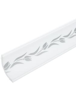 Плинтус потолочный С17/60 Тюльпан (Серебро)