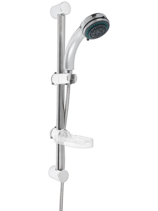 Набор для душа ZEIN ZN0103, шланг 150 см, стойка с мыльницей, лейка 3 режима, сатин