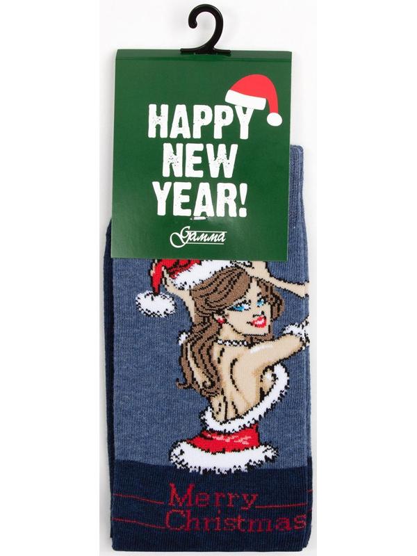 Носки мужские, цвет тёмно-синий меланж, размер 25-27