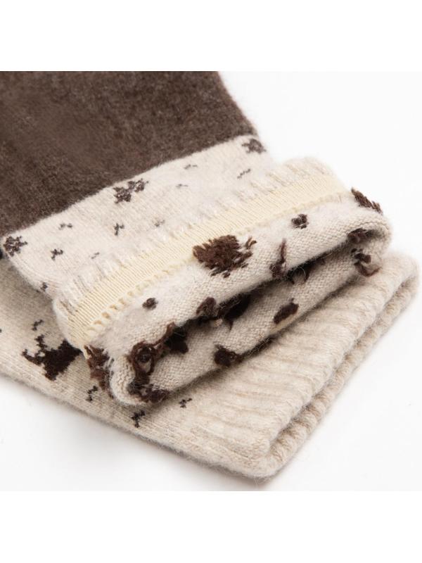 Носки мужские из монгольской шерсти, цвет шоколад/олени, размер 29 (43-45)