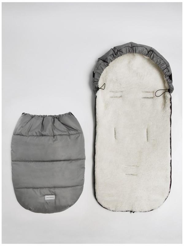 Конверт зимний меховой AmaroBaby Snowy Travel, цвет серый, 105 см