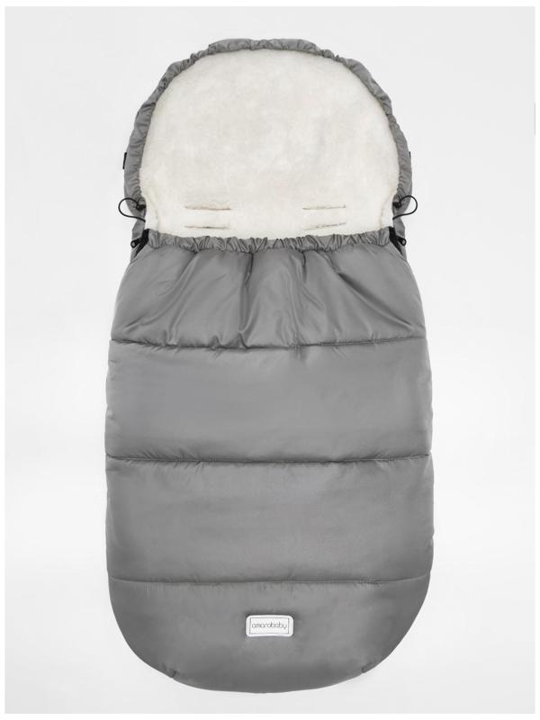 Конверт зимний меховой AmaroBaby Snowy Travel, цвет серый, 105 см