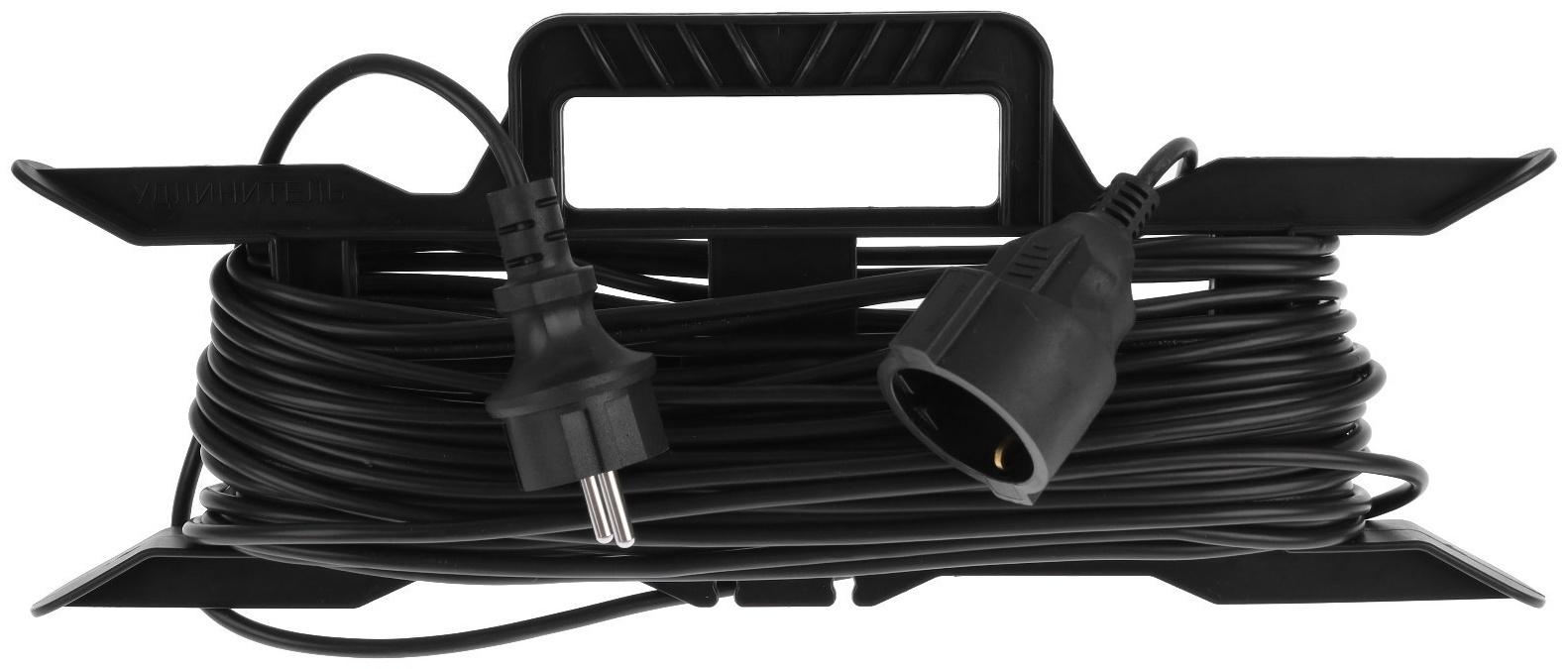 Удлинитель на каркасе Luazon Lighting ECO, 1 розетка, 20 м, 10 А, ПВС 3х0.75 мм2, с з/к,IP20