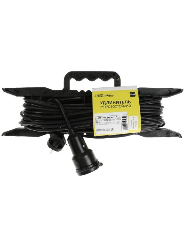 Удлинитель на каркасе Luazon Lighting ECO, 1 розетка, 20 м, 10 А, ПВС 3х0.75 мм2, с з/к,IP20