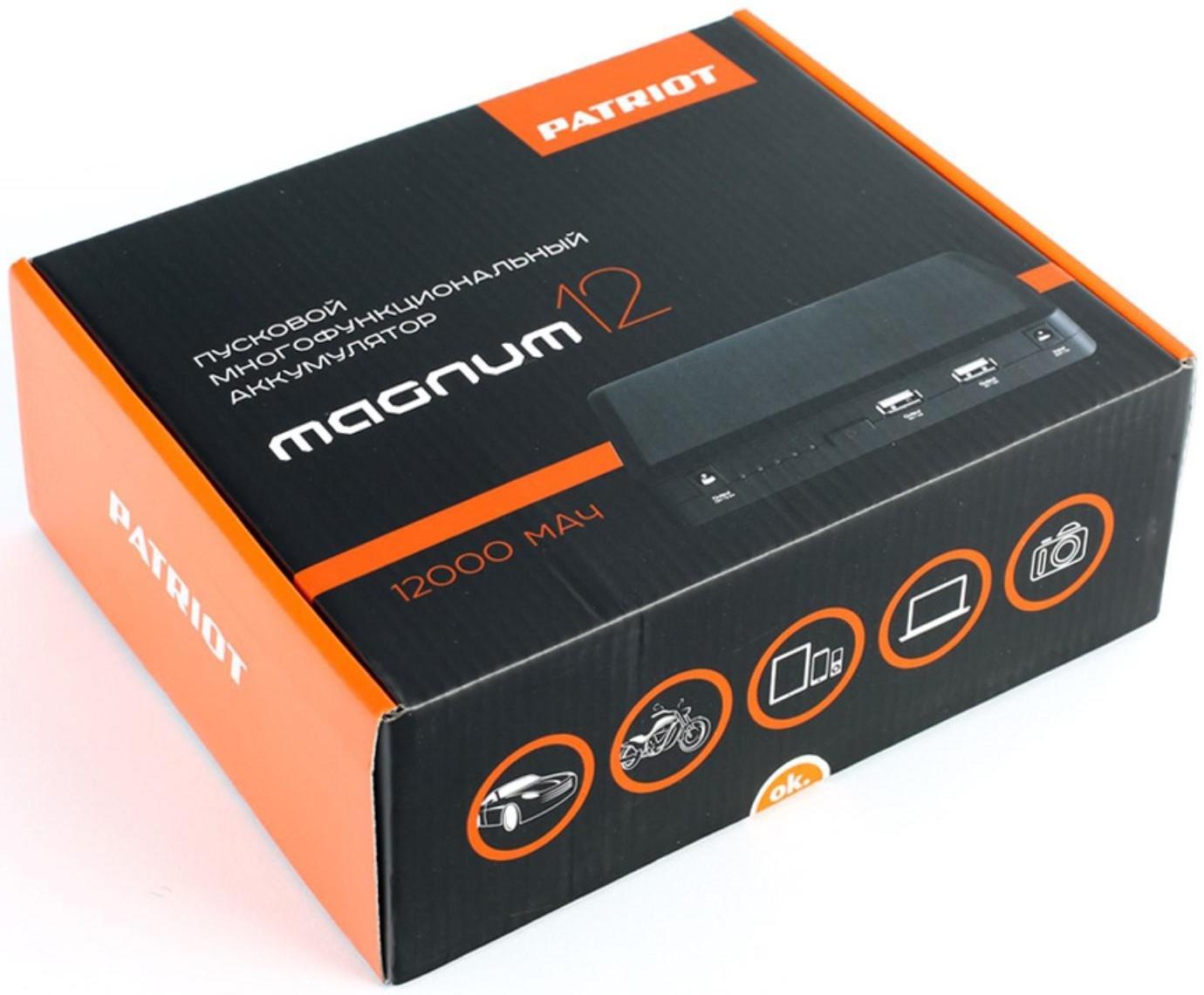 Пусковой многофункциональный аккумулятор PATRIOT MAGNUM 12, 12000 мАч