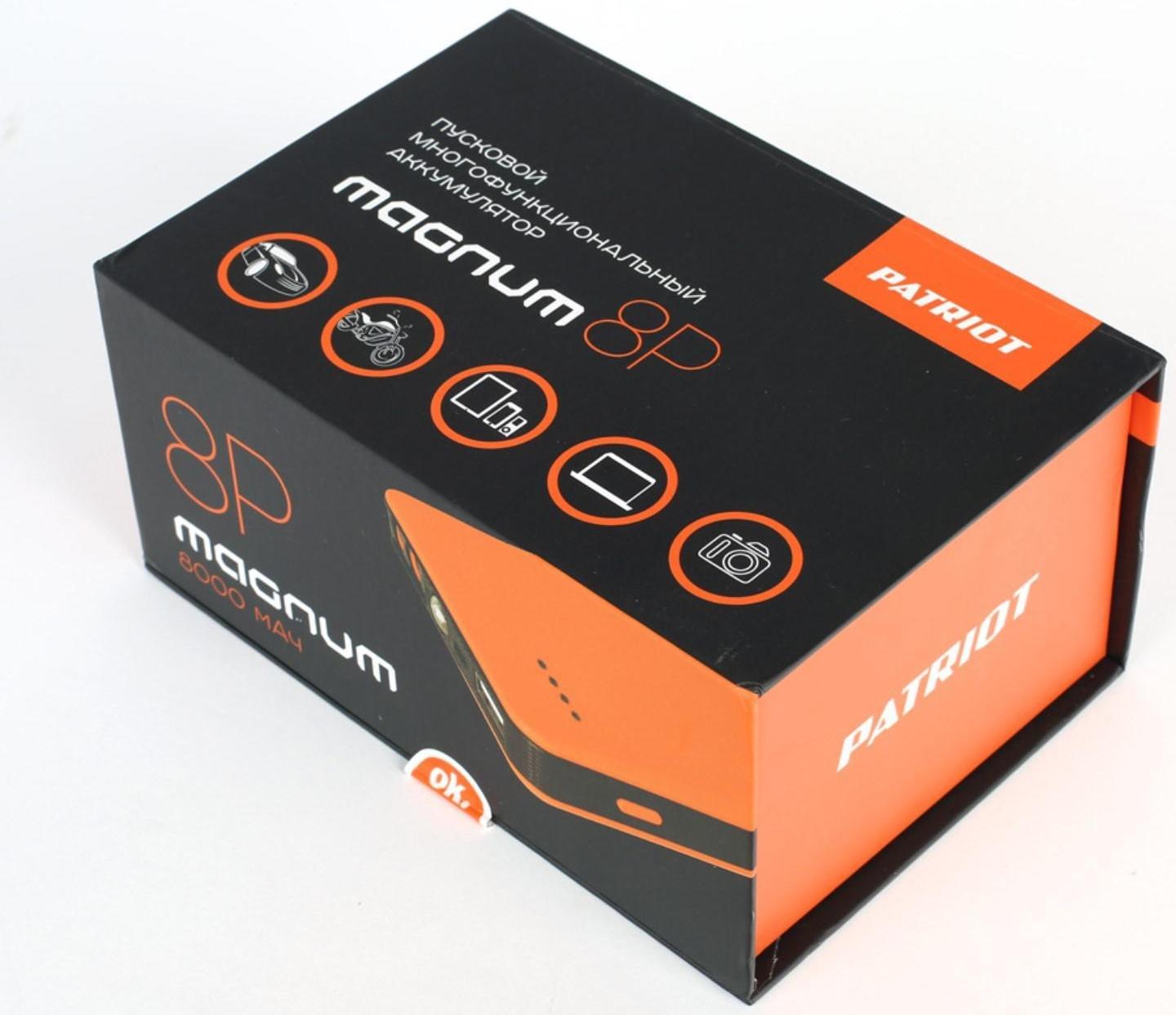 Пусковой многофункциональный аккумулятор PATRIOT MAGNUM 8P, 8000 мАч