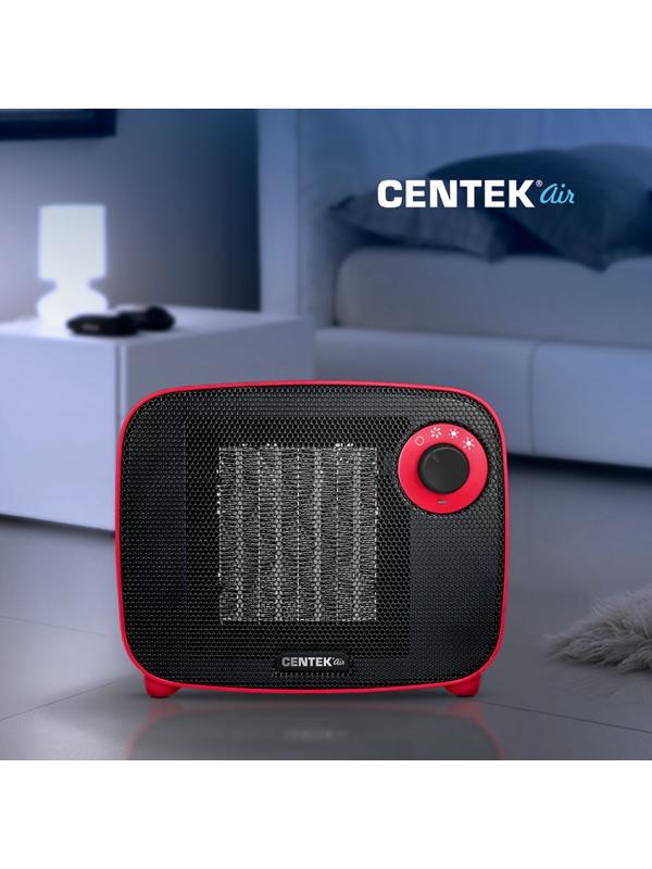 Тепловентилятор Centek CT-6022, керамический, настольный, 1500 Вт, 15 м², красный