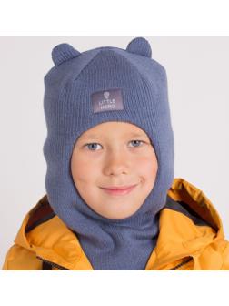 Шапка-шлем для мальчика, цвет индиго, размер 42-46