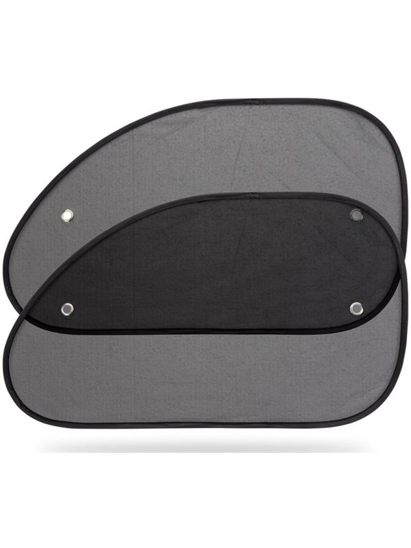 Шторки солнцезащитные на боковые стекла, сетчатый полиэстер, чёрные, 65х38 см, комплект 2 шт   74140