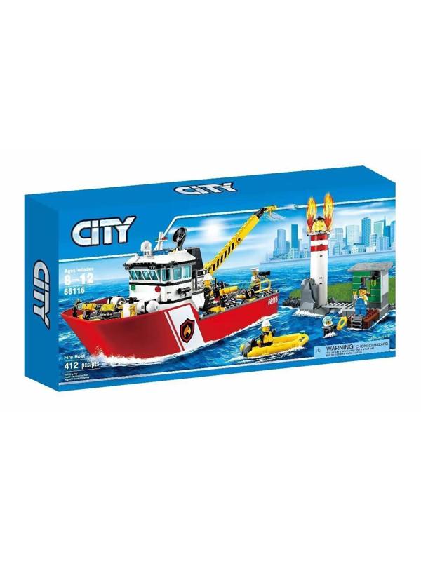 Конструктор 66116 Lepin Сити Пожарный катер 412дет.