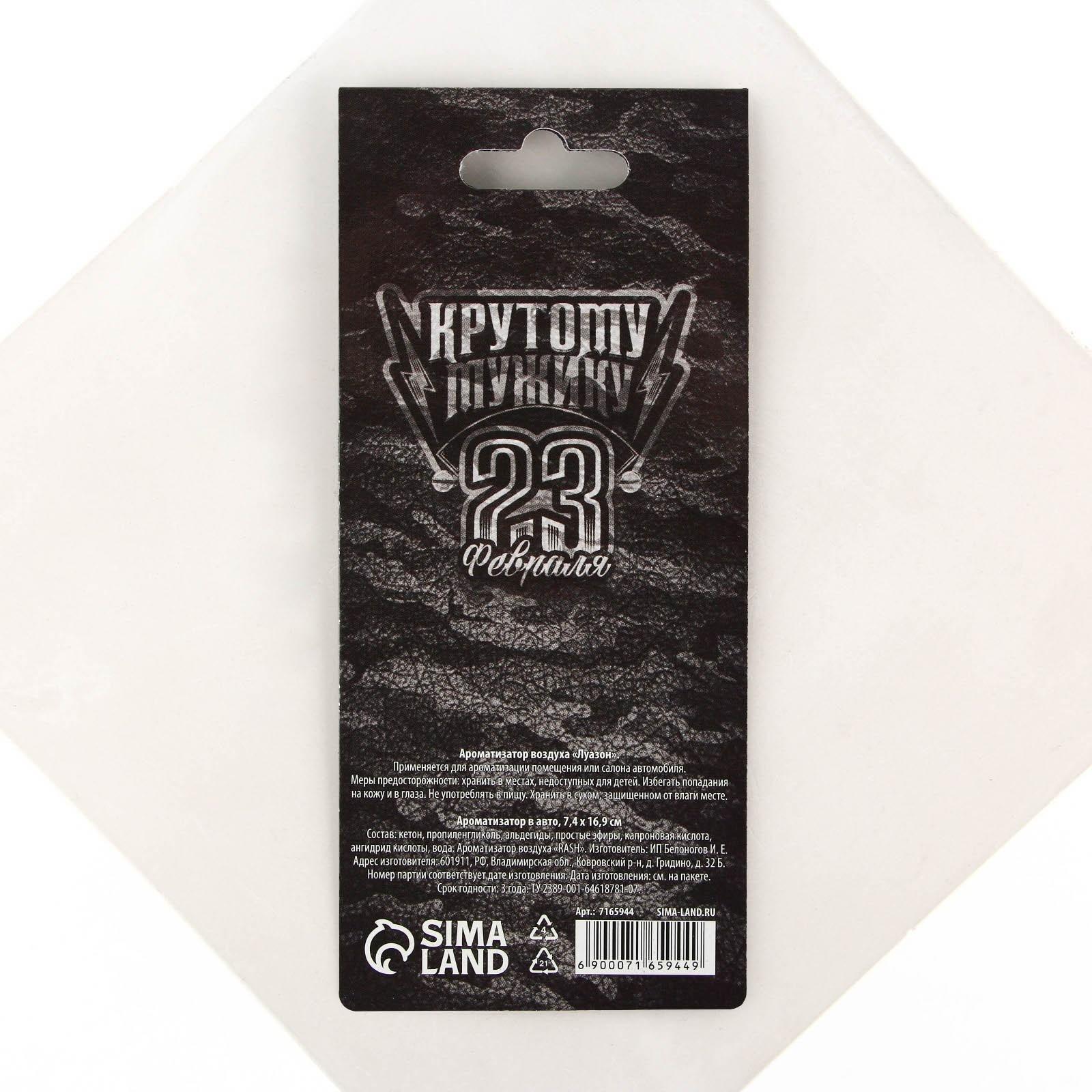 Ароматизатор в автомобиль «Крутому мужику», аромат: черный лед