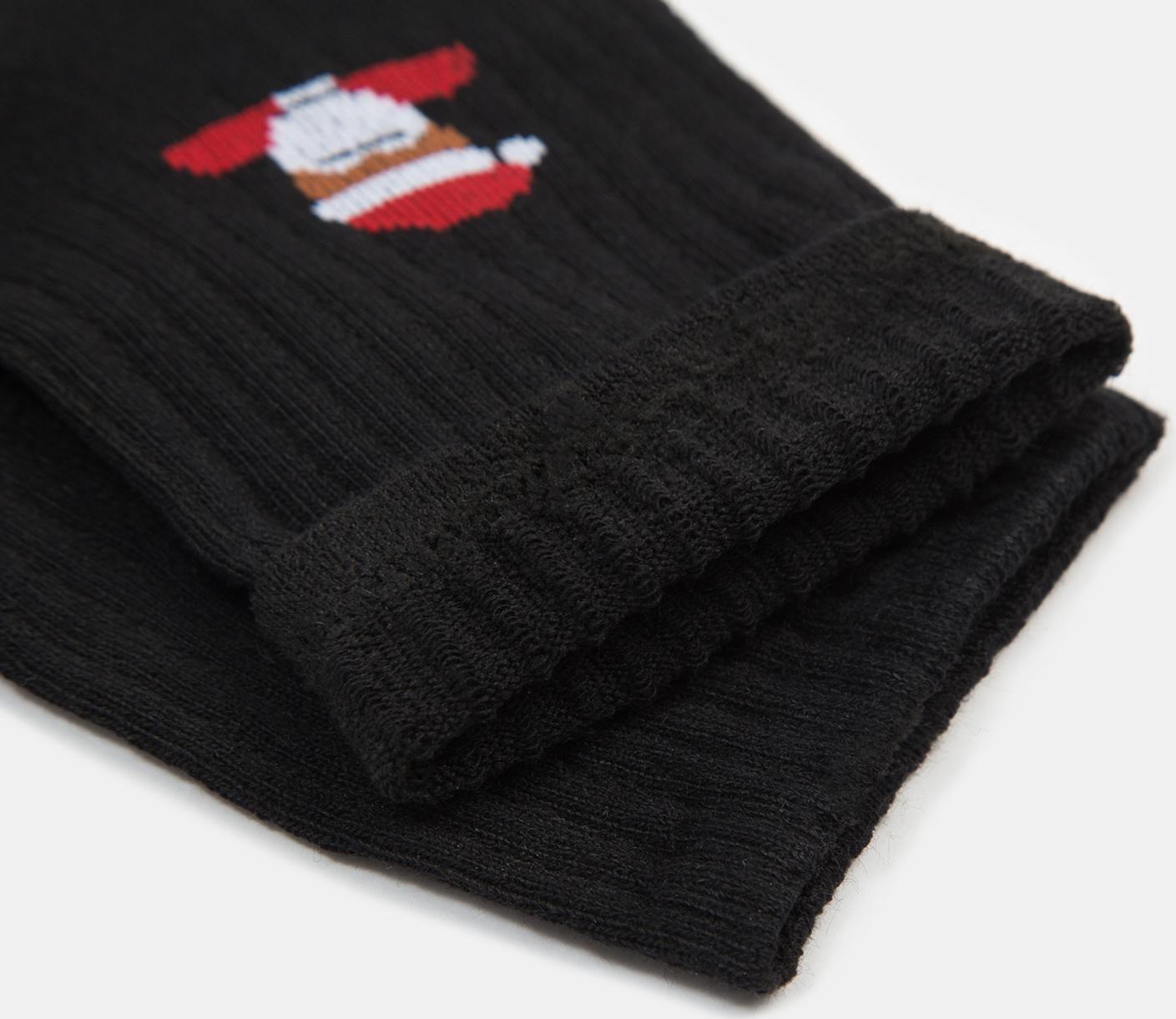 Носки новогодние мужские MINAKU «Дед Мороз», цвет чёрный, размер 40-41 (27 см)