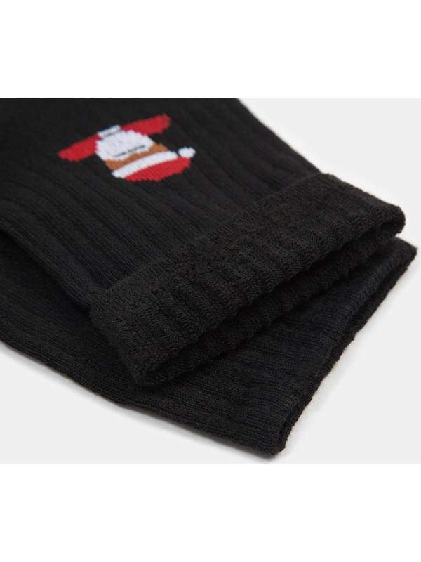 Носки новогодние мужские MINAKU «Дед Мороз», цвет чёрный, размер 40-41 (27 см)