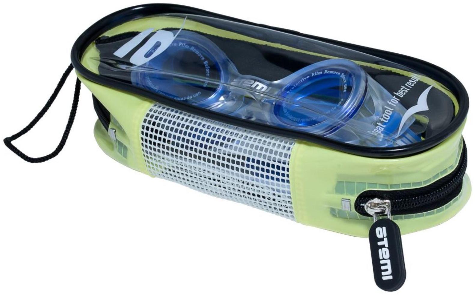 Очки для плавания Atemi N7301, детские, силикон, цвет белый/синий