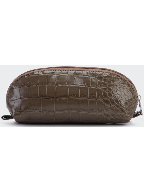 Косметичка на молнии, цвет коричневый