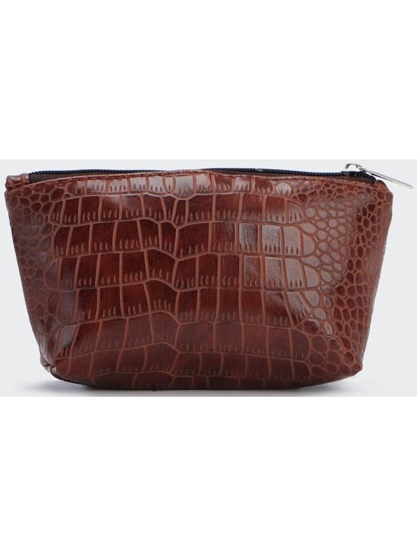 Косметичка на молнии, цвет коричневый