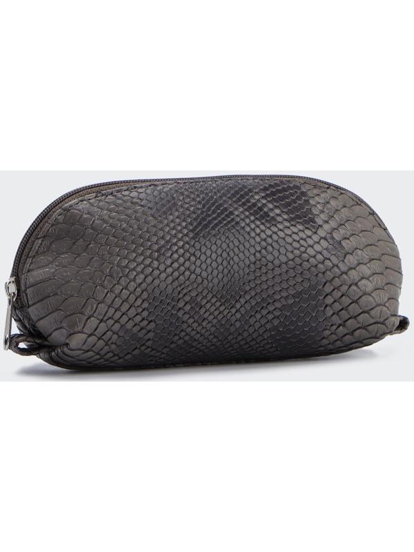 Косметичка на молнии, цвет темно серый