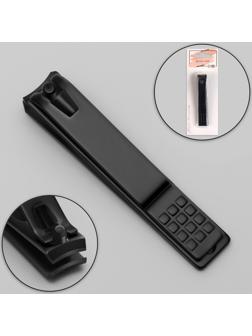 Кусачки-книпсер педикюрные, 8 см, на блистере, цвет чёрный