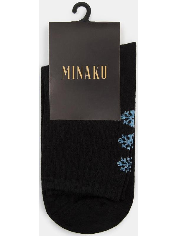 Носки новогодние мужские «Снеговики» MINAKU цвет чёрный, размер 42-43