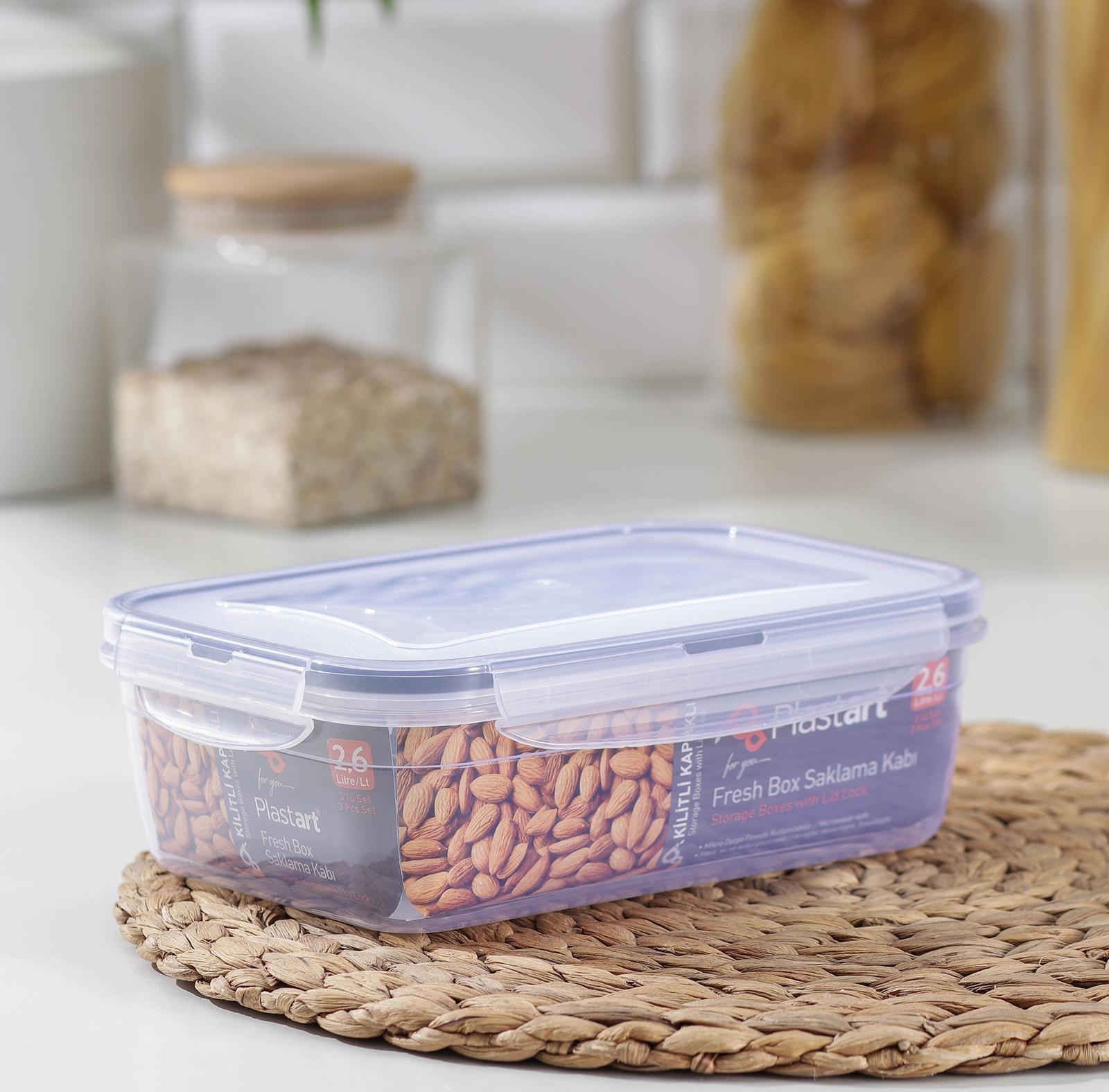 Набор ланч-боксов прямоугольных, 3 шт: 1,3 л, 0,7 л, 0,4 л