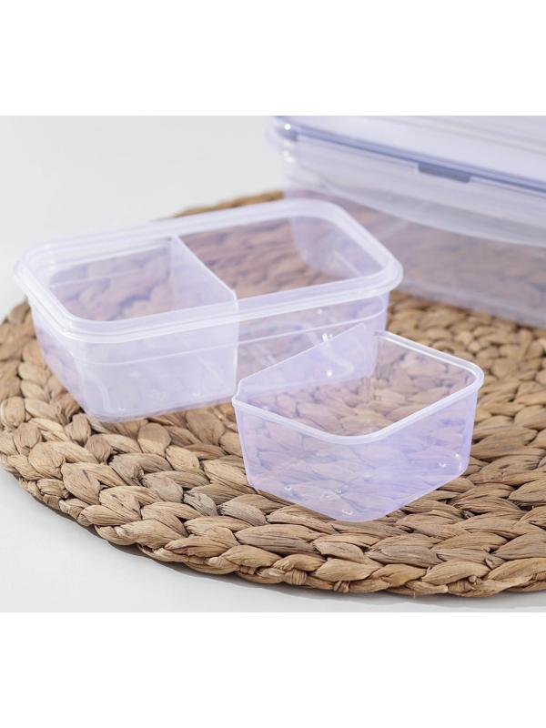 Набор ланч-боксов прямоугольных, 3 шт: 1,3 л, 0,7 л, 0,4 л