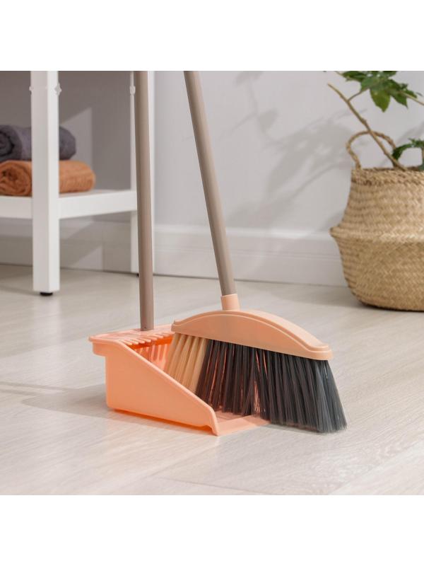 Щётка для пола с совком, 26×90 см, совок 22×25×81 см, цвет МИКС