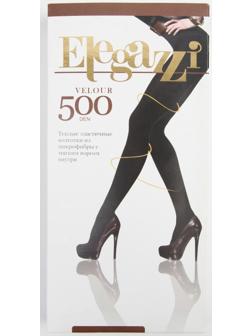 Колготки женские Elegazzi Velour 500 den микрофибра с начёсом, цвет чёрный, размер 2/3
