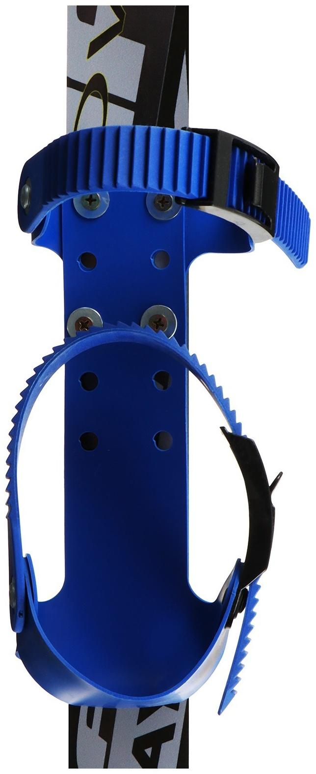 Лыжный комплект, 130 см, с креплениями и палками длиной 100 см, цвета МИКС