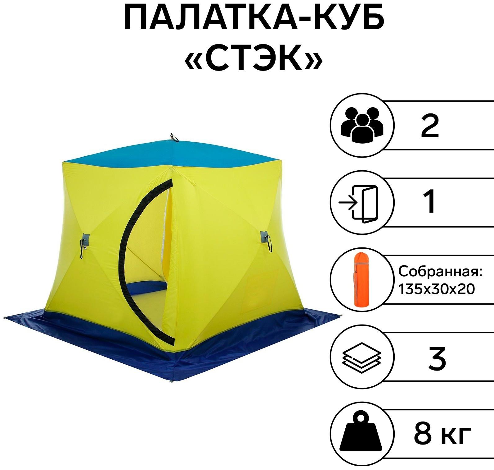 Палатка зимняя «КУБ» 2-местная, трёхслойная