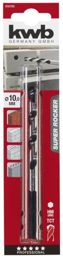 Сверло по бетону KWB ROCKER HM, 10х140 мм, шестигранный хвостовик