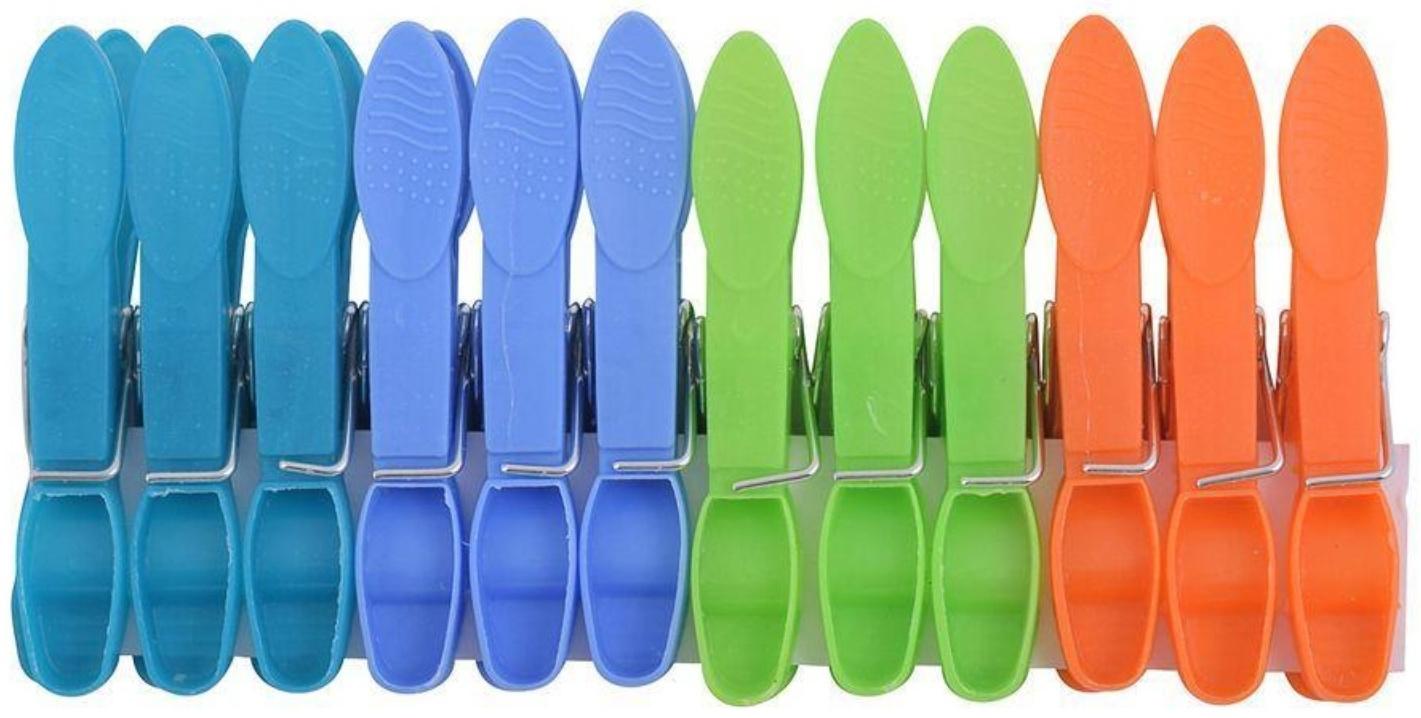 Прищепки для белья пластиковая, 12 шт