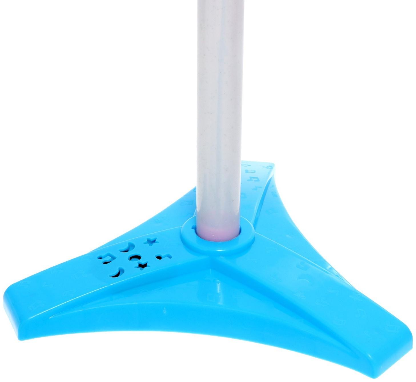 Микрофон на стойке «Новогодний подарок», цвет голубой