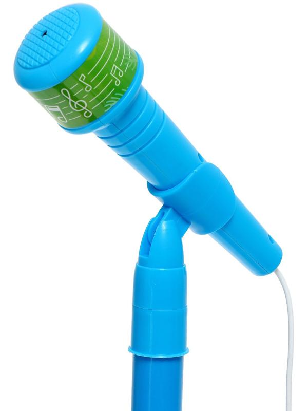 Микрофон на стойке «Новогодний подарок», цвет голубой