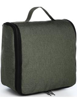 Косметичка-несессер на молнии, с подкладом, цвет хаки