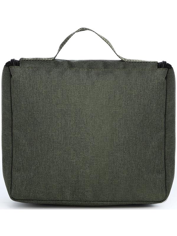 Косметичка-несессер на молнии, с подкладом, цвет хаки