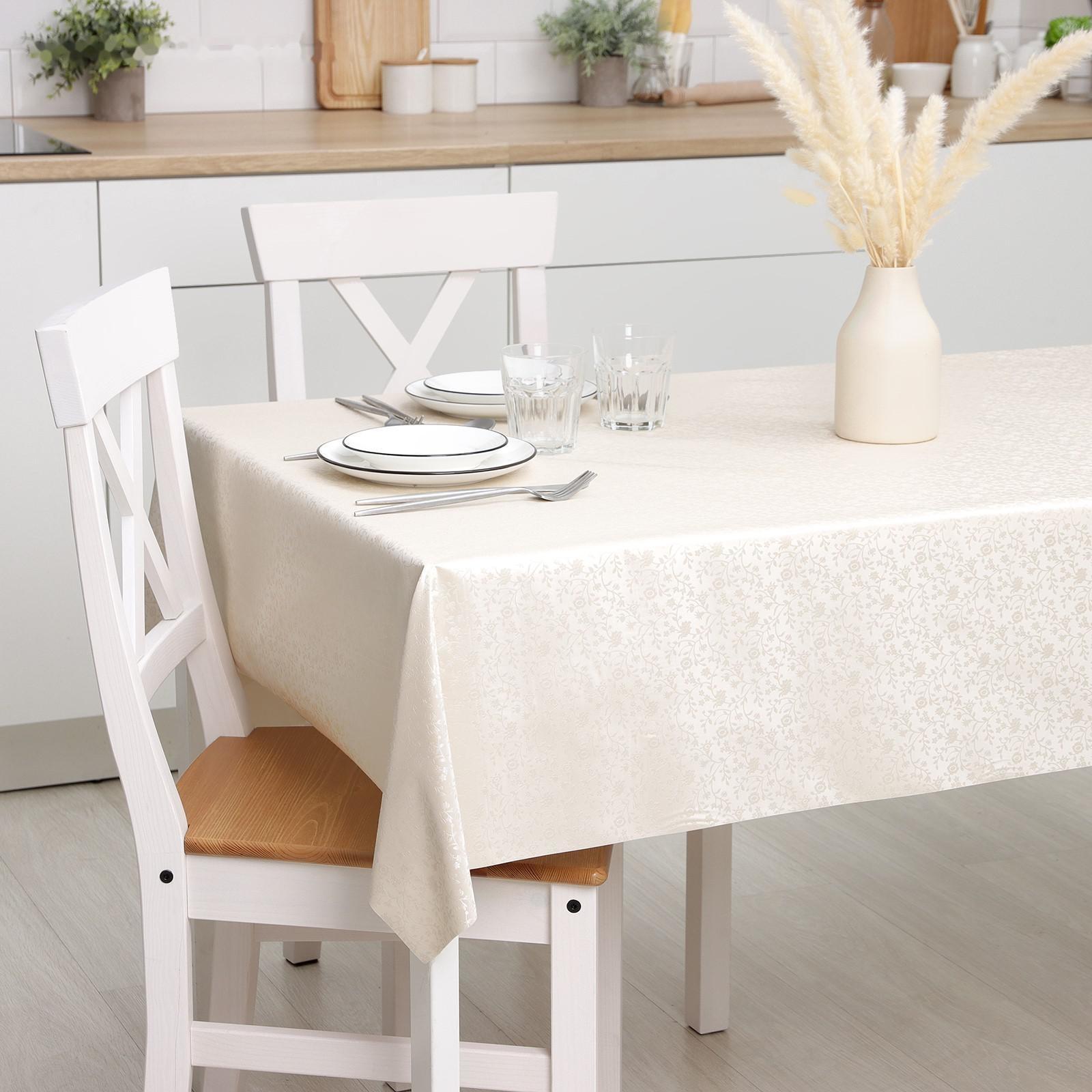 Клеёнка на стол на тканевой основе, рулон 20 метров, ширина 137 см, цвет белый