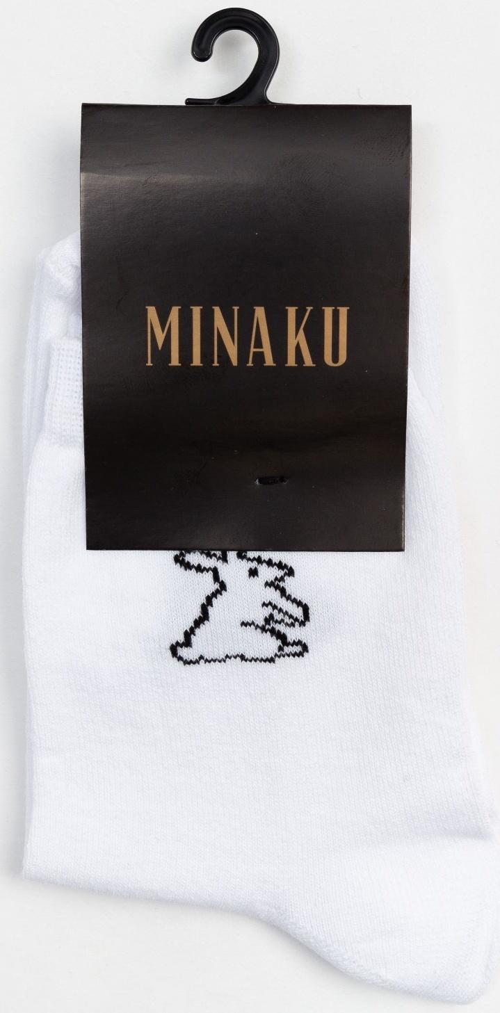 Носки женские MINAKU «Зайчик», цвет белый, размер 36-37 (23 см)