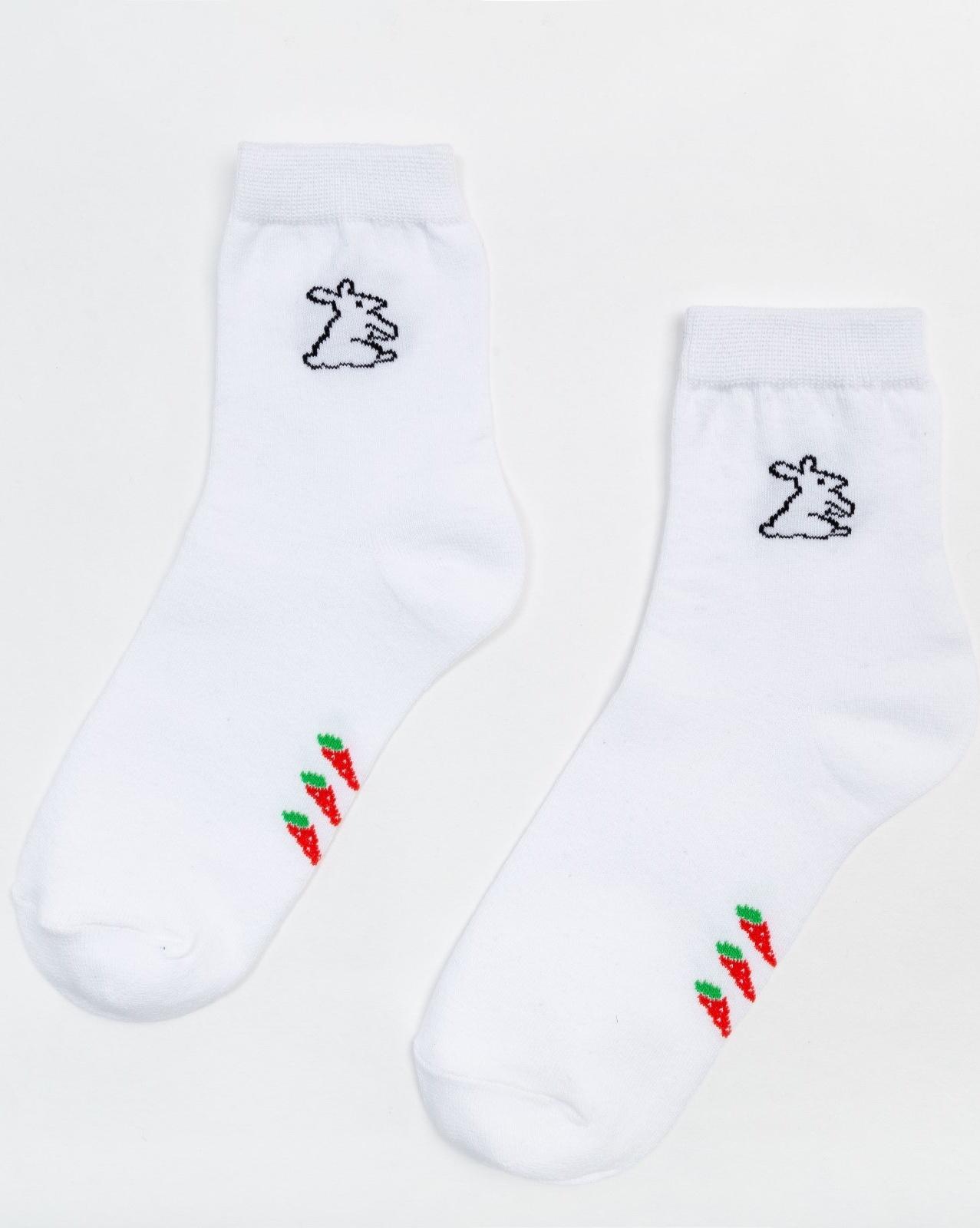 Носки женские MINAKU «Зайчик», цвет белый, размер 36-37 (23 см)