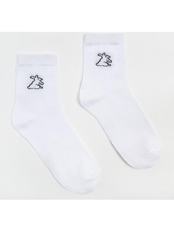 Носки женские MINAKU «Зайчик», цвет белый, размер 36-37 (23 см)