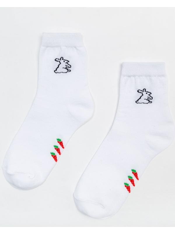 Носки женские MINAKU «Зайчик», цвет белый, размер 36-37 (23 см)