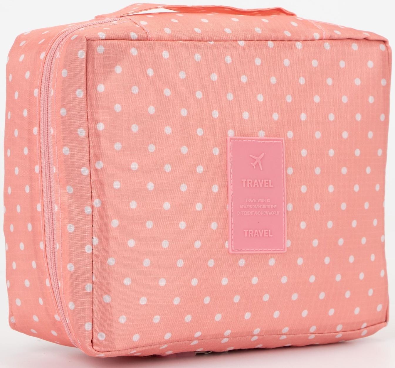 Косметичка дорожная, 2 отдела на молнии, цвет розовый