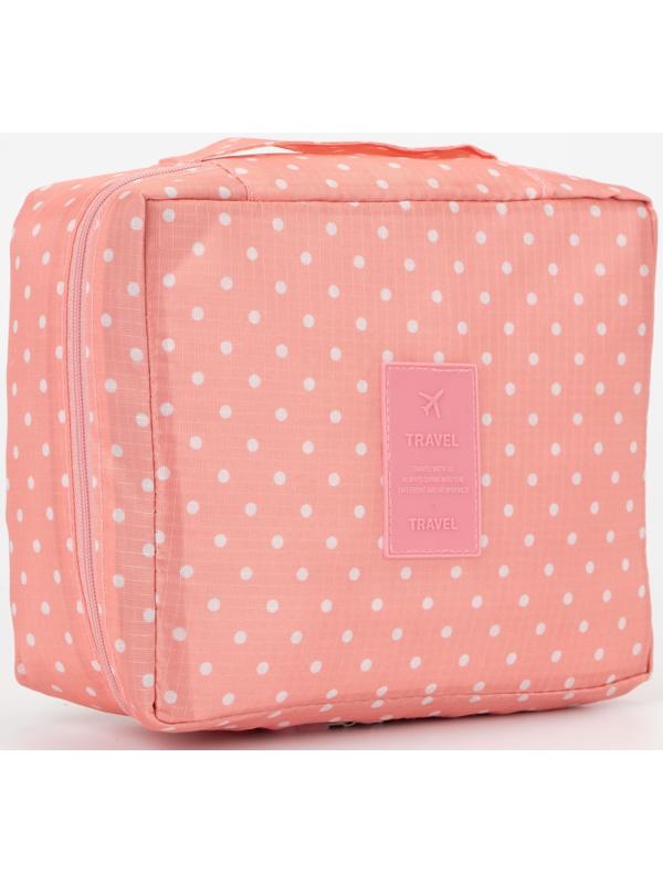 Косметичка дорожная, 2 отдела на молнии, цвет розовый