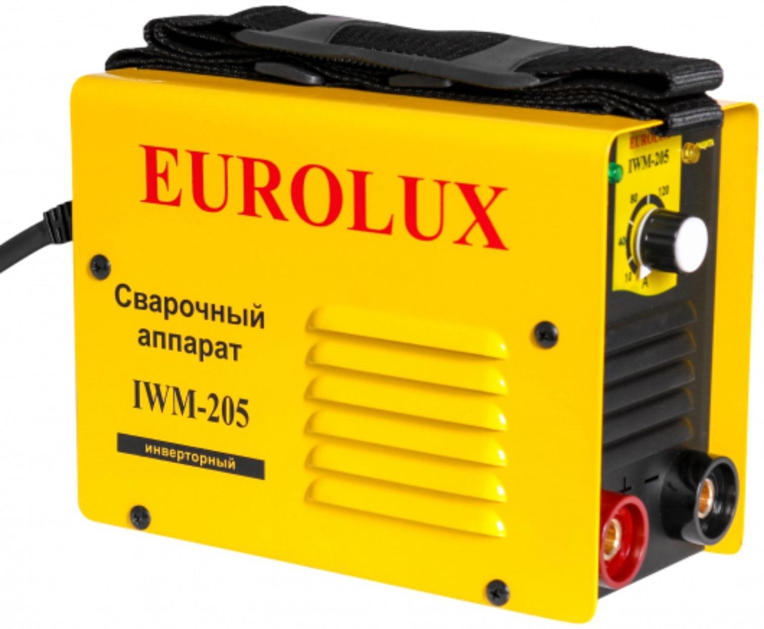 Сварочный аппарат инверторный Eurolux IWM205, 205 А, 6.9 кВт, ПВ 70%, горячий старт