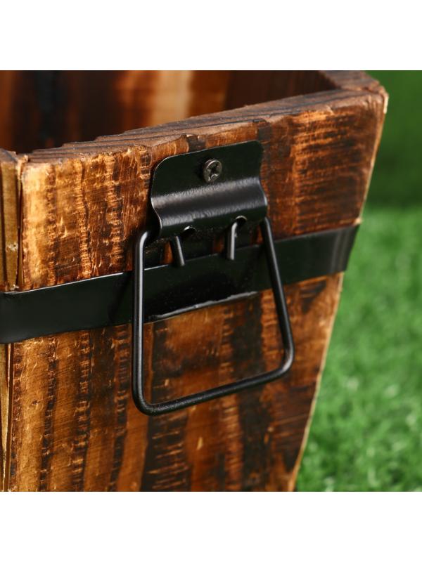 Набор деревянных кашпо, 6-ти угольных 19х16х13см