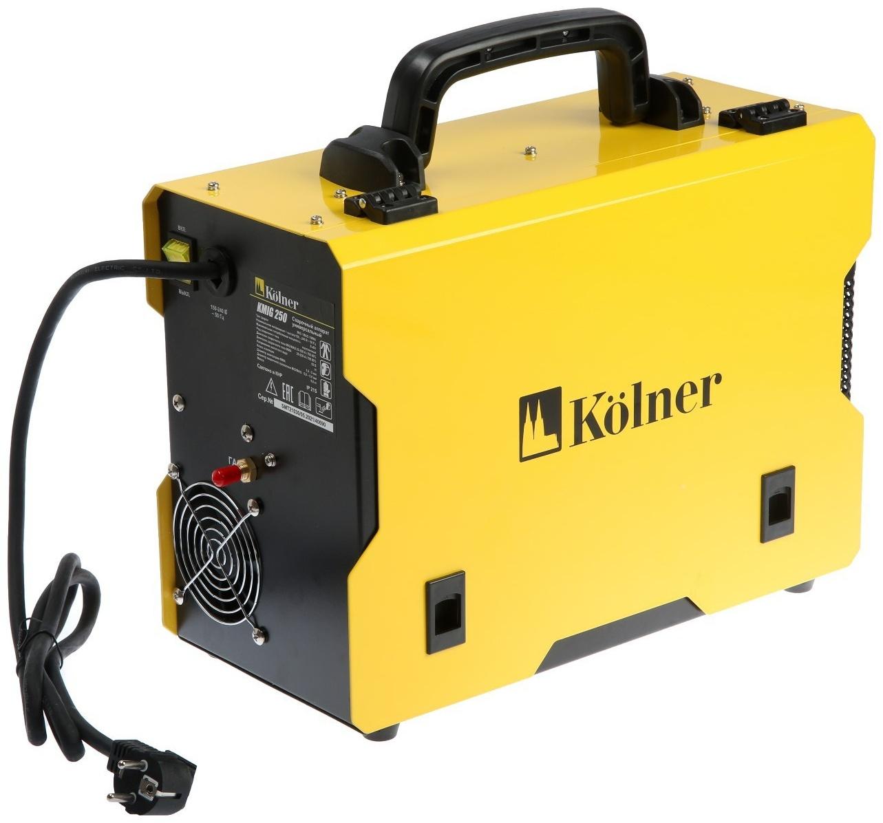 Сварочный инвертор Kolner KMIG 250, полуавтомат, 6 кВт, 20-250 А, MIG / MAG / ММА, ПН 80%