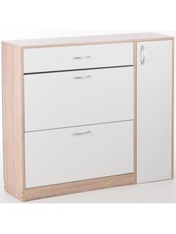 Обувница с дверью, 1060х280х960, Дуб сонома/Белый