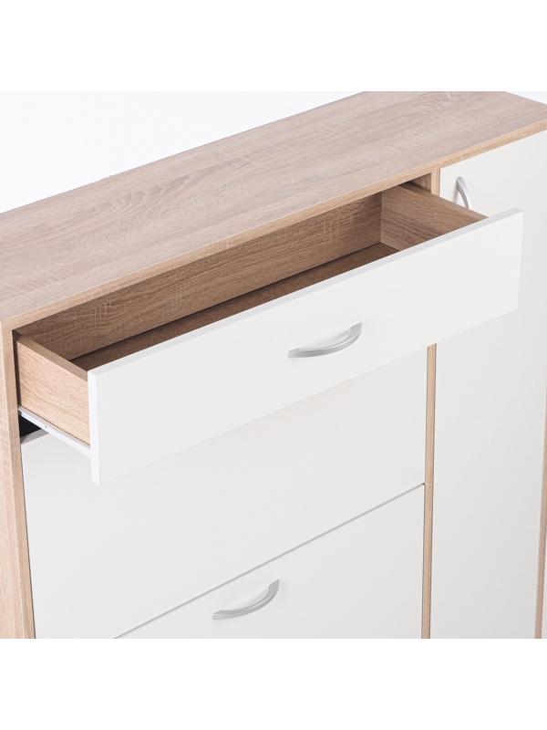 Обувница с дверью, 1060х280х960, Дуб сонома/Белый