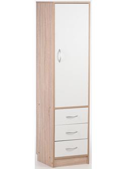 Пенал 400х400х1600, Дуб сонома/Белый