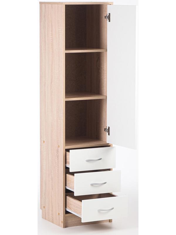 Пенал 400х400х1600, Дуб сонома/Белый