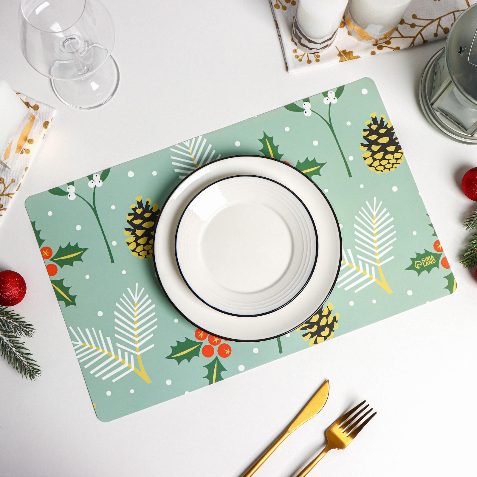 Салфетка сервировочная на стол Доляна «Лесные шишки», 26×41 см